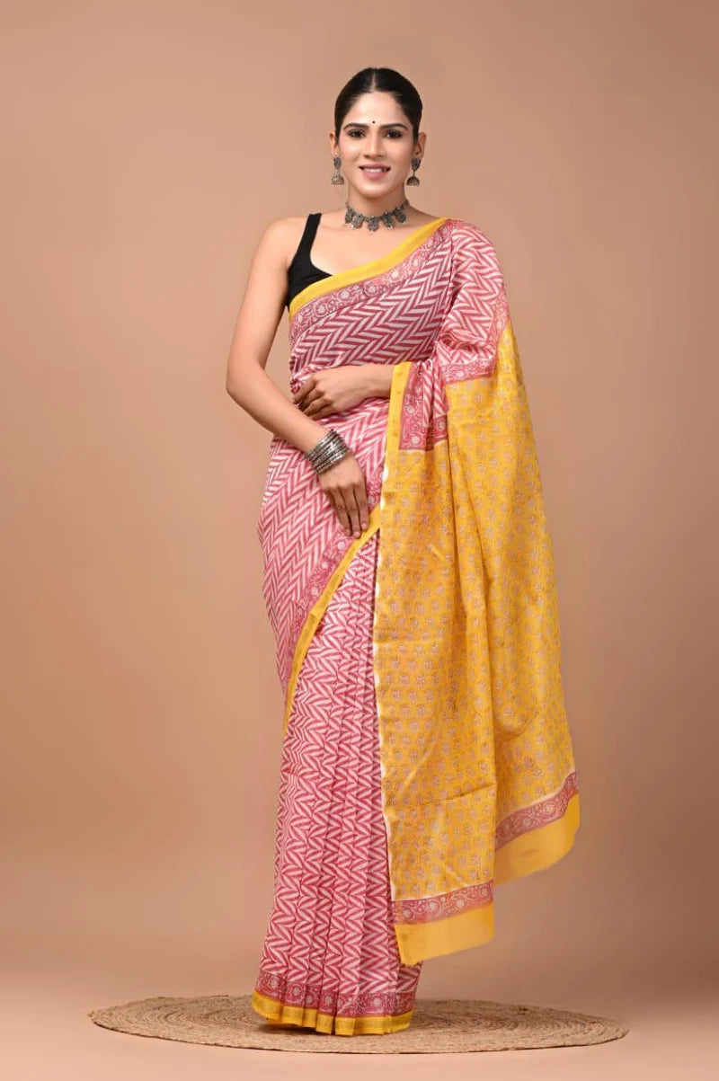 Sanganeri Chanderi Silk Saree 1017