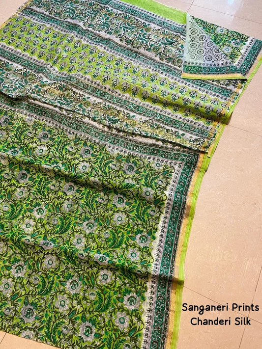 Sanganeri Chanderi Silk Saree 1015