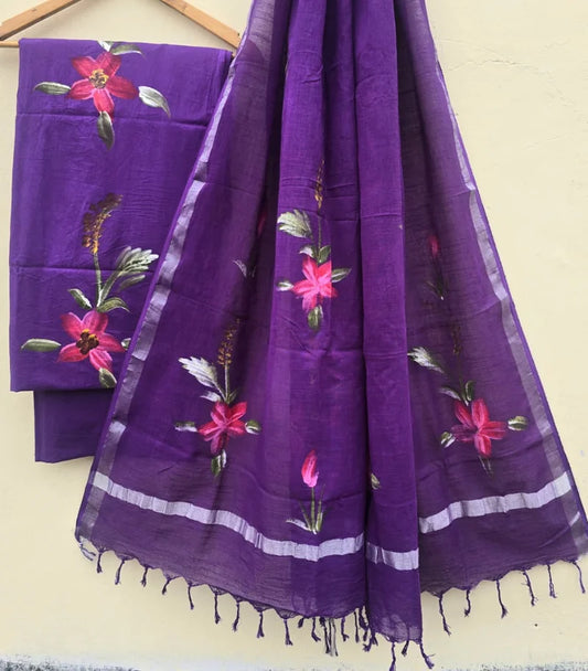 Purple Cotton suit set
