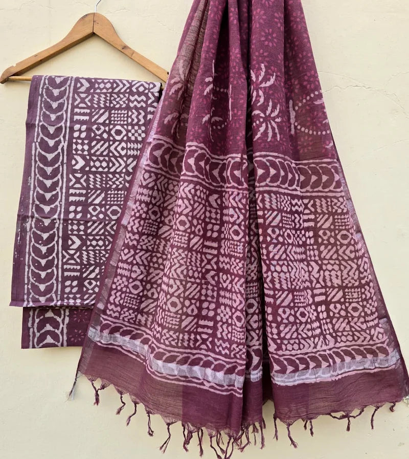 Pink Dabu Cotton suit set