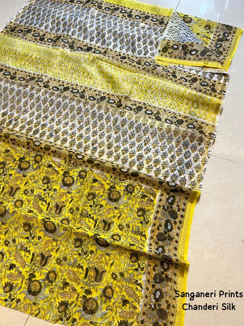 Sanganeri Chanderi Silk Saree 1012