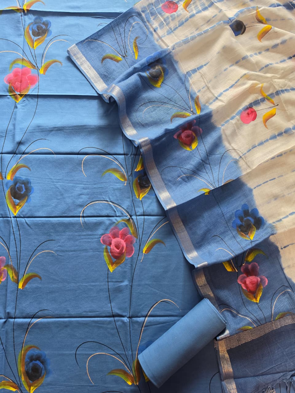 COTTON SUIT WITH LINEN DUPATTA 114