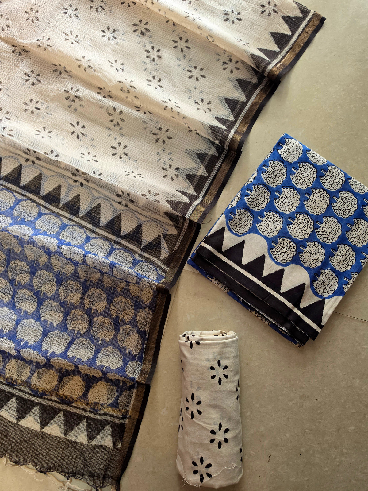 Beautiful Motifs Printed Cotton Suit With Kota Doriya Dupatta (BG28)