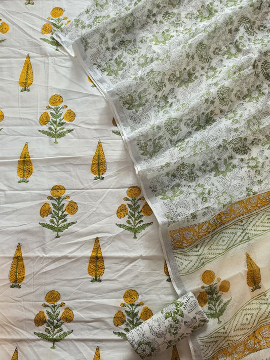 COTTON SUIT WITH LINEN DUPATTA 122