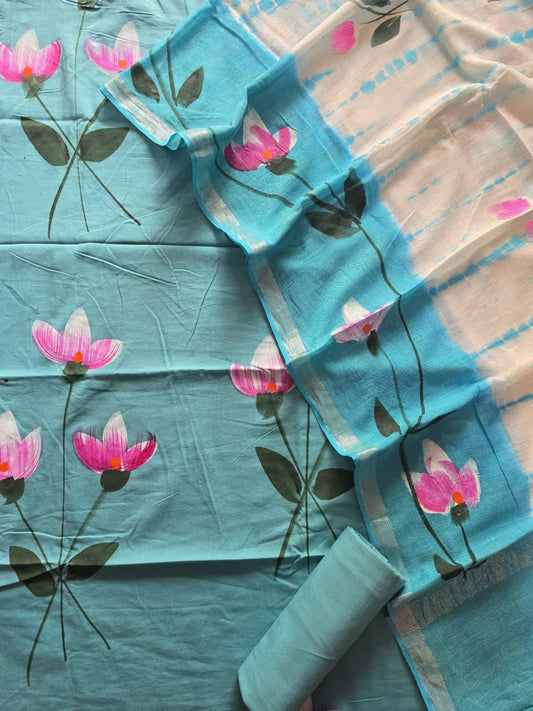COTTON SUIT WITH LINEN DUPATTA 117