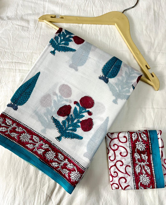 Mughal Butta Printed Mulcotton Saree 1011