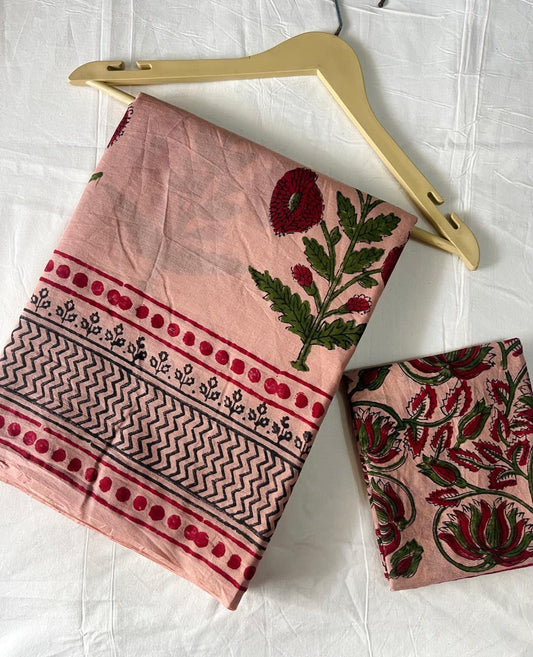 MUGHAL BUTTA PRINTED MULCOTTON SAREE 1041