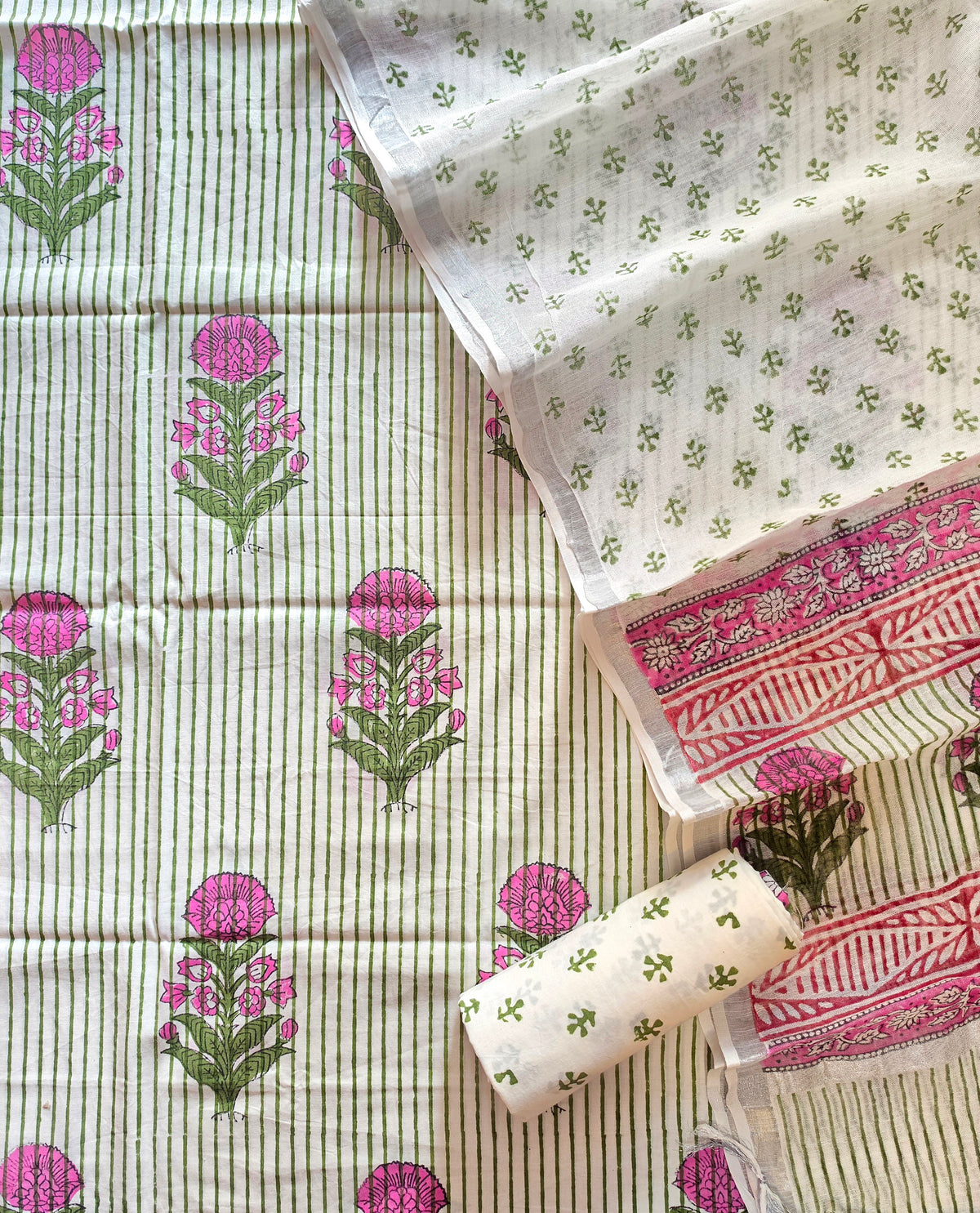 COTTON SUIT WITH LINEN DUPATTA 107