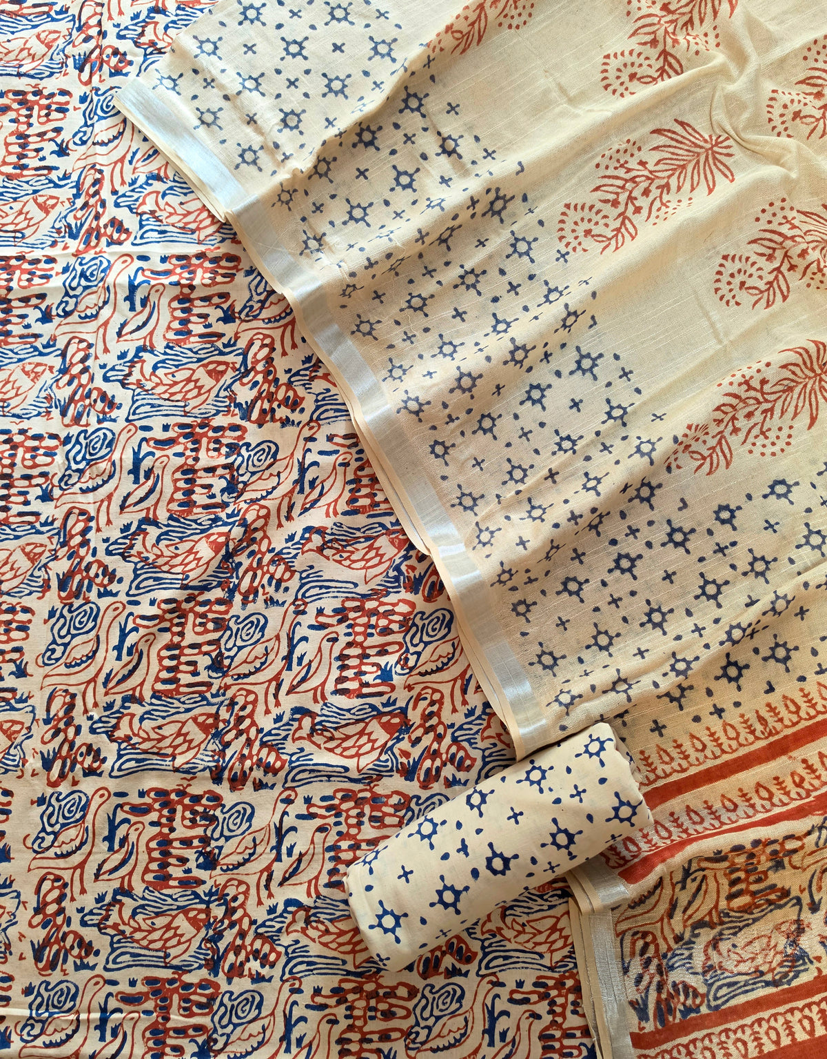 COTTON SUIT WITH LINEN DUPATTA  106