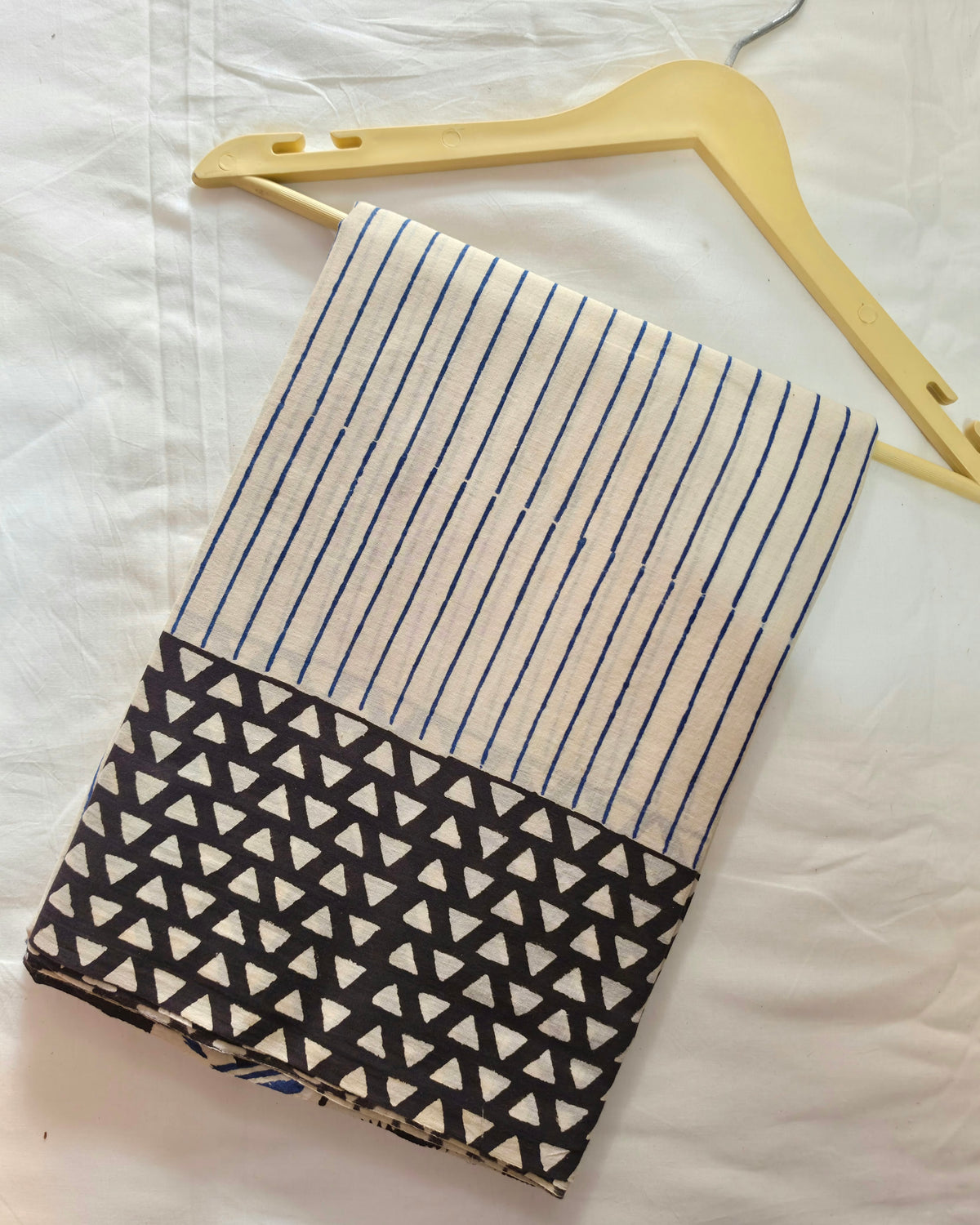 Stripes Printed Mulcotton Saree